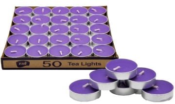 Mor Yuvarlak Tealight Mum (50 Adet)