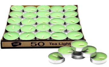 Yeşil Yuvarlak Tealight Mum (50 Adet)