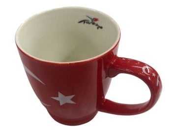 Dekoratif Ay Yıldızlı Seramik Kupa Bardak