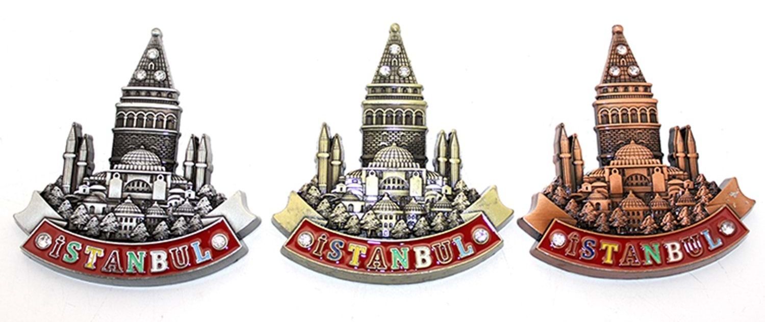 Otantik İstanbul Temalı Metal Magnet (9.5cm)