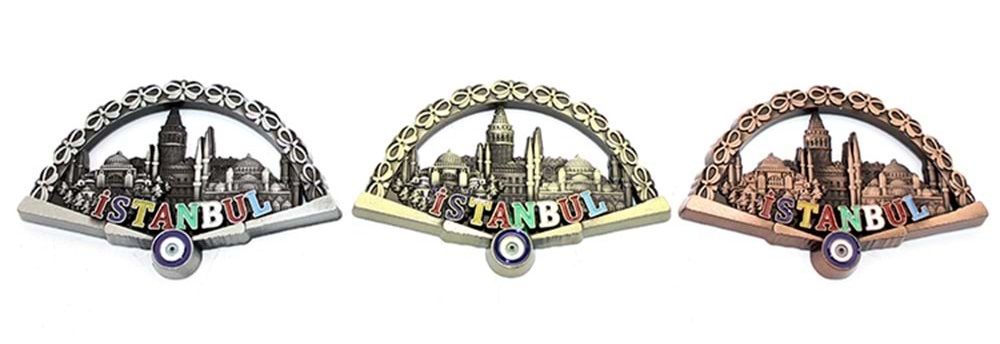 Otantik Nazar Boncuk İstanbul Temalı Metal Magnet (6cm x 10cm)