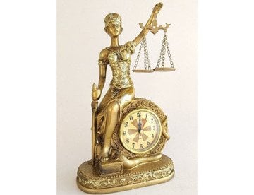 Masa Saati Adalet Tanrıçası Themis Heykeli