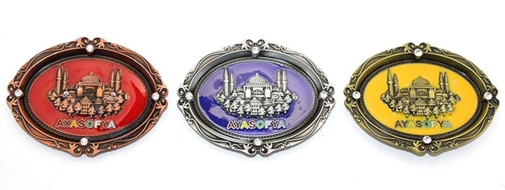 Otantik Ayasofya Temalı Metal Magnet (7.5cm)