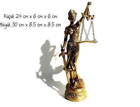 Dekoratif Simli Adalet Tanrıçası Themis Heykeli