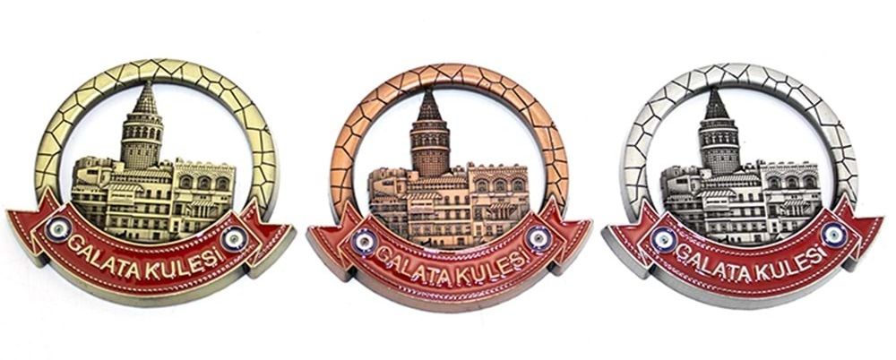Galata Kulesi Temalı Otantik Metal Magnet (7.5cm)