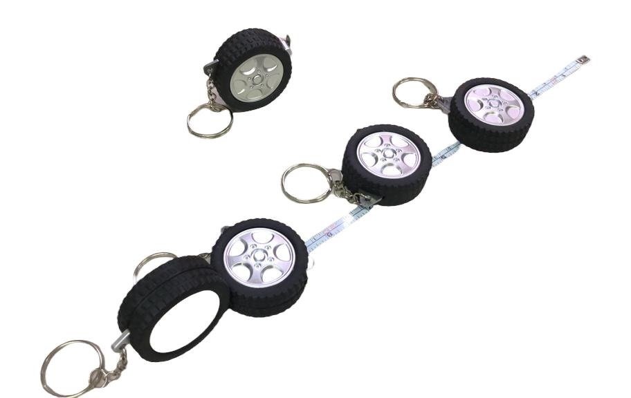 Tekerlek Şeklinde 1 Metre Metal Tasarımlı Anahtarlık Çanta Süsü  (12 Adet)