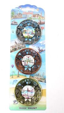 Otantik İstanbul Tasarım Magnet 3'lü Set (6cm)