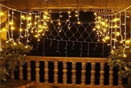 8 Fonksiyon 96 Ledli 19 Saçak 220v Beyaz Perde Led (4 mt 30-40-50 cm)