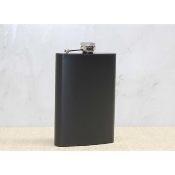 Siyah 9 oz Çelik Cep İçki Kanyak Matarası