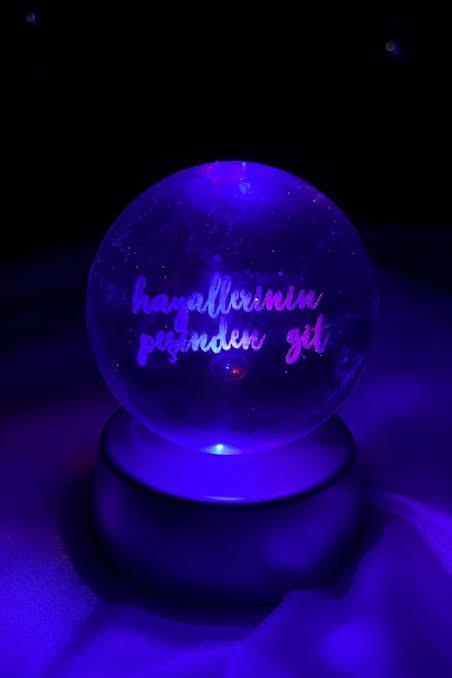 Kristal Cam Küre Renk Değiştiren Hayallerinin Peşinden Git Lamba