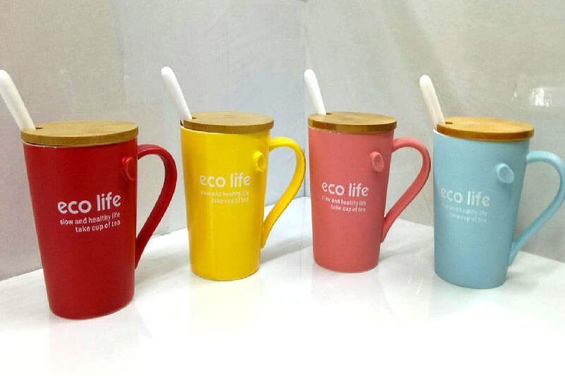 Sağlıkı Yaşam Eco Life Temalı Kaşıklı Kupa Bardak