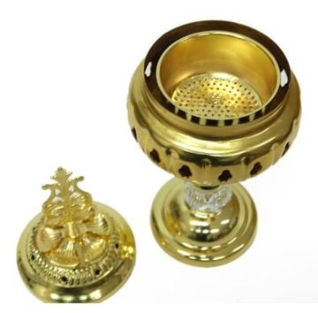 Metal Sarı Ayaklı Cam Buhurdanlık