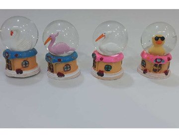 Mini Işıklı Kuş Tasarım Dekoratif Cam Kar Küresi