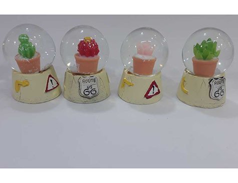Mini Çiçek Tasarım Dekoratif Cam Kar Küresi