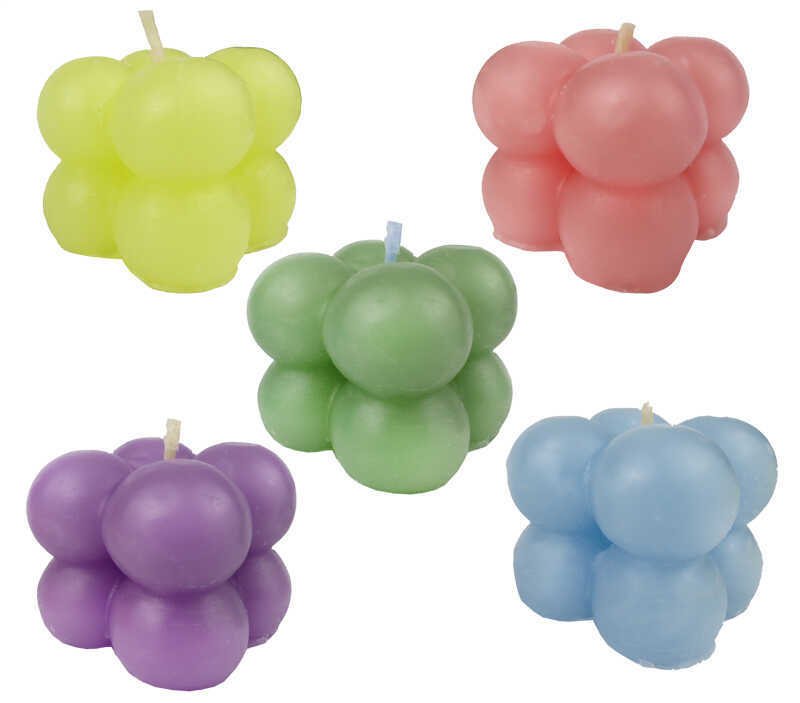 Dekoratif Mini Bubble Renkli Mumlar (25 Adet)