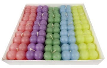 Dekoratif Mini Bubble Renkli Mumlar (25 Adet)