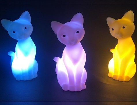 Dekoratif Oturan Kedi Gece Lambası