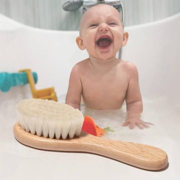Doğal Keçi Kılı Hassas Bebek Banyo Tarağı