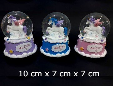 Işıklı Unicorn Tasarım Dekoratif Cam Kar Küresi