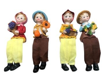 Ayakları Sallanan Meyve Ve Sebzeli Kız Bibloları (4 Adet)