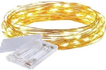 Pilli Gün Işığı Peri Led Dekoratif Yılbaşı Aydınlatma (5 Mt )