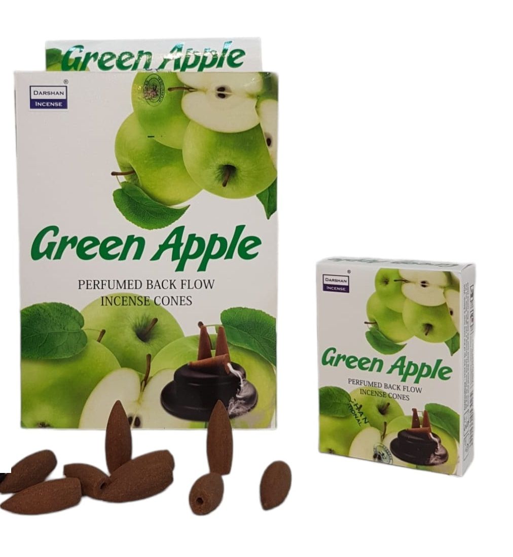 Darshan Green Apple Geri Akış Back Flow Konik Tütsü (120 Adet)