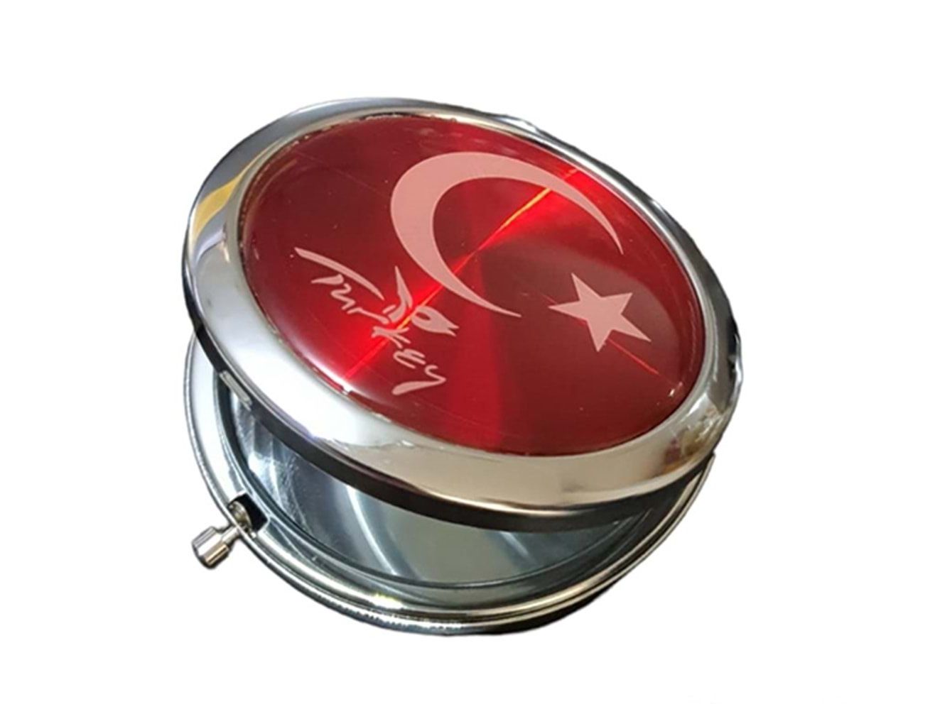 Türk Bayrak Tasarım Makyaj El Aynası (12 Adet)