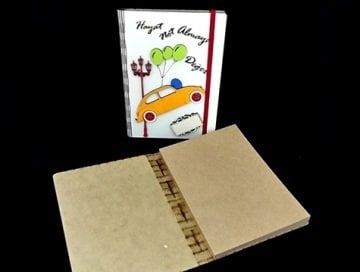 Ahşap Kapaklı Defter (Araba & Bisiklet)