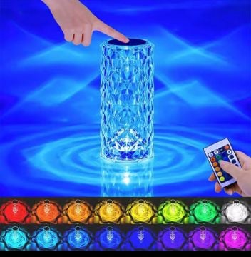 Kristal Şarjlı Dokunmatik Kumandalı Led Masa Lambası