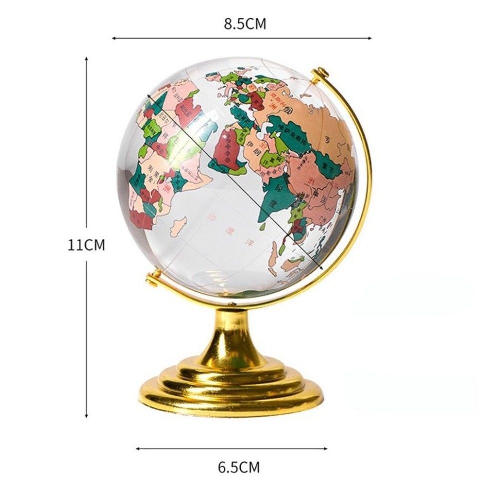 Dekoratif Dünya Cam Küre (8.5 cm Gold)