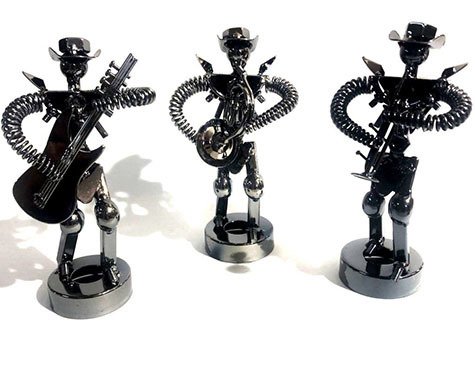 Dekoratif Metal Müzisyen Biblo