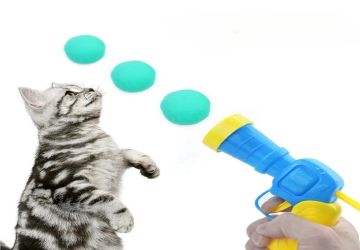 Peluş Top Fırlatan Tabanca İnteraktif Kedi Oyuncağı