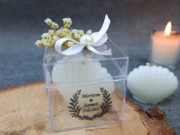 Dekoratif İstiridye Beyaz Mum (25 Adet)