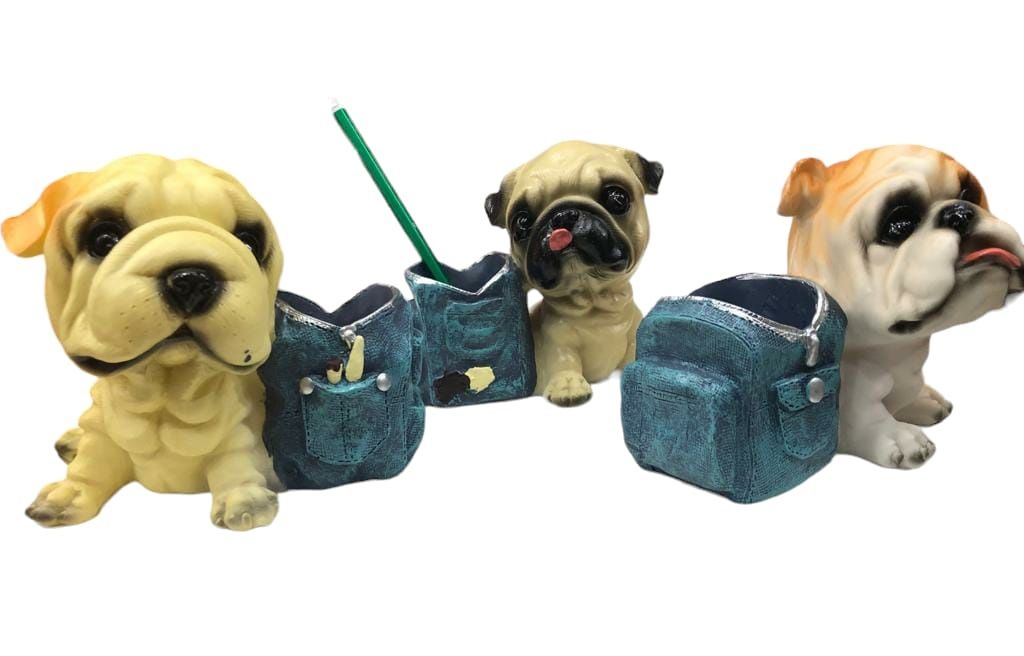 Dekoratif Çantalı Köpek Kalemlik