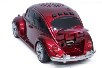 Beetle Araba Görünümlü Kablosuz Bluetooth Hoparlör ve Radyo Speaker