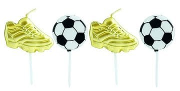 Mum Futbol Temalı Renkli Pasta Mumu 5'li