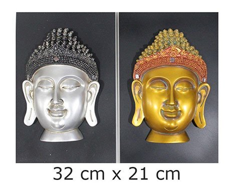 Dekoratif Tasarımlı Buda Kafası Duvar Süsü
