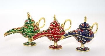 Dekoratif Swarovski Taşlı Alaaddin Sihirli Lambası (15cm)