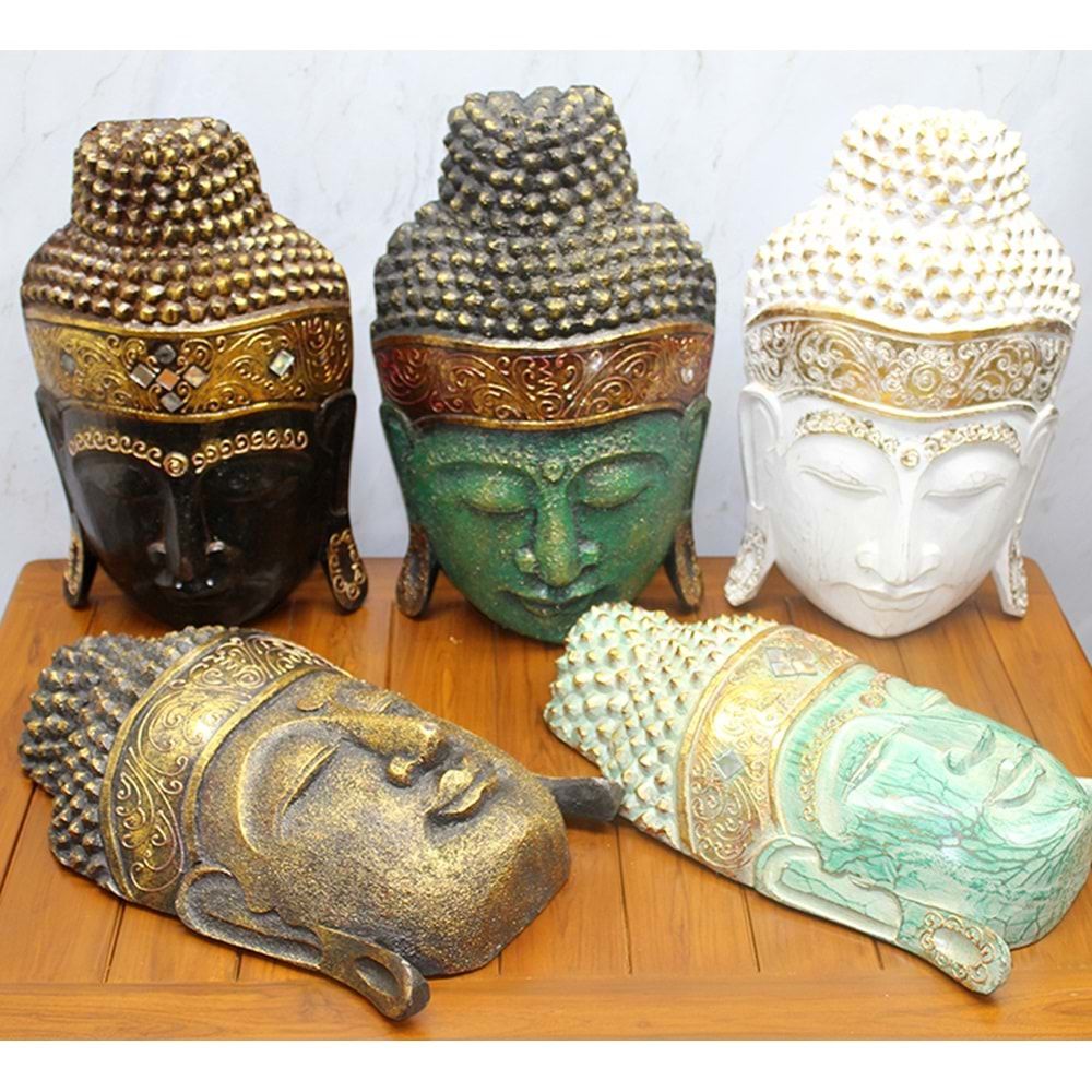 Dekoratif Ahşap Buda Maske (40 cm)