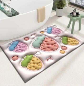 Kaydırmaz Taban Süper Emici Banyo Duş Paspası 80cm