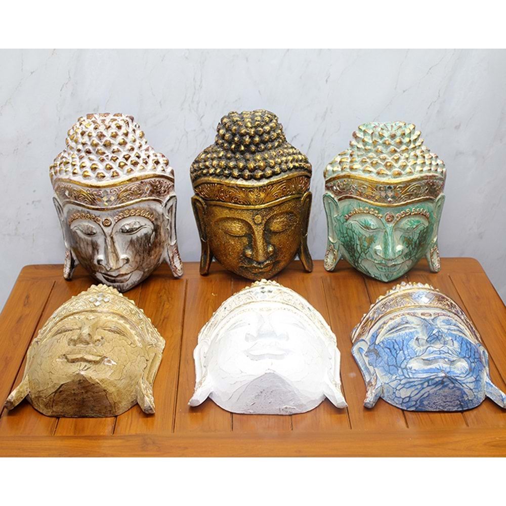 Dekoratif Ahşap Buda Maske (30 cm)