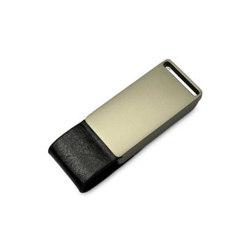 Deri Kapaklı Beyaz Işıklı USB Bellek 32 Gb