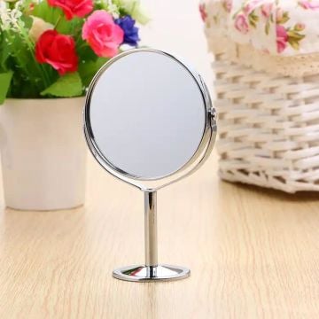 Gümüş Ayaklı Çift Taraflı Makyaj Aynası (14 cm)