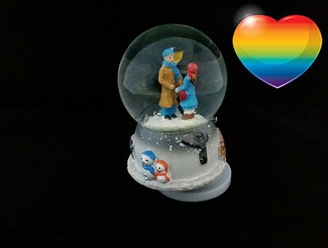 Romantik Buluşma Cam Kar Küresi Müzik Kutusu