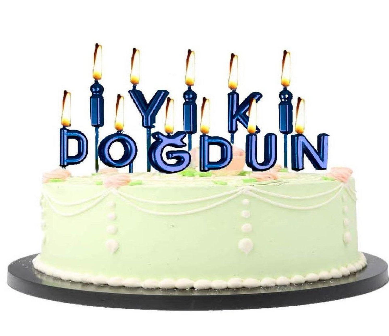 Mavi İyiki Doğdun Doğum Günü Pasta Mumu
