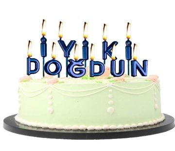 Mavi İyiki Doğdun Doğum Günü Pasta Mumu