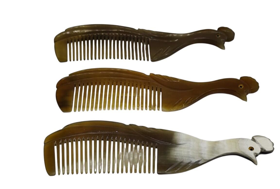 Tavuk Tasarımlı Kemik (Boynuz) Tarak (18 Cm)