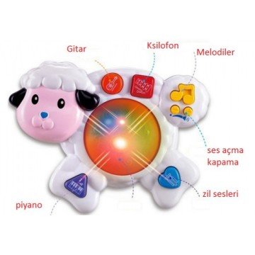 Eğitici Koyun Shaun Işıklı Müzikli Davul