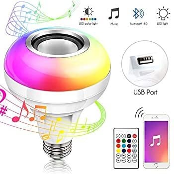 Bluetooth Hoparlör & Led Lamba Uzaktan Kumandalı Ampül (Usb Girişli)