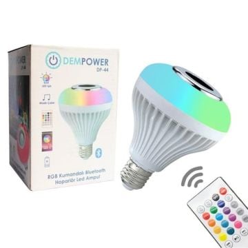 Bluetooth Hoparlör & Led Lamba Uzaktan Kumandalı Ampül (Usb Girişli)